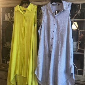 2 NWT L shirt dresses w/pretty button up detail